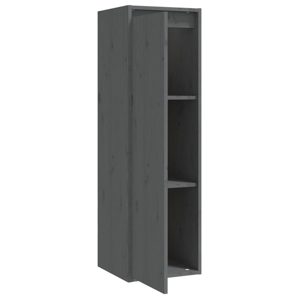 Seinäkaapit 2 kpl harmaa 30x30x100 cm täysi mänty