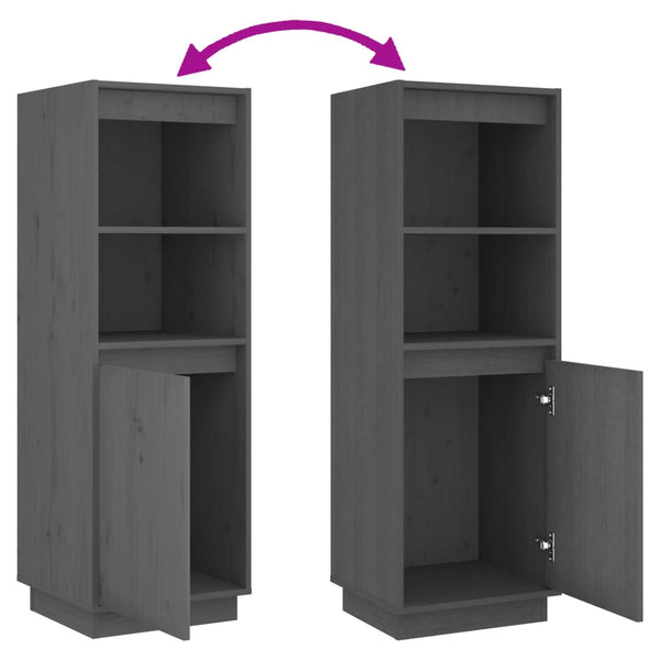 Kaappi harmaa 37x34x110 cm täysi mänty