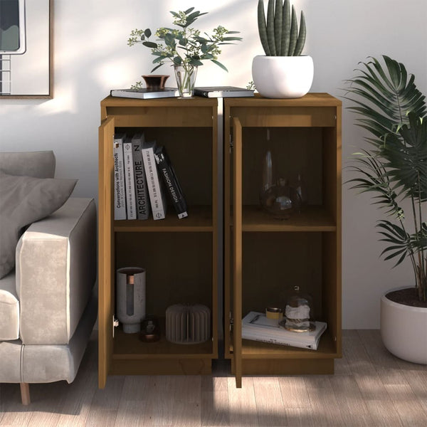 Senkit 2 kpl hunajanruskea 31,5x34x75 cm täysi mänty