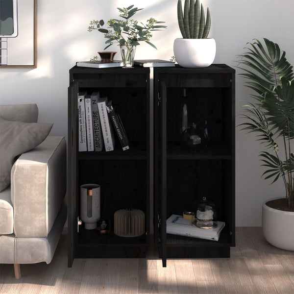 Senkit 2 kpl musta 31,5x34x75 cm täysi mänty