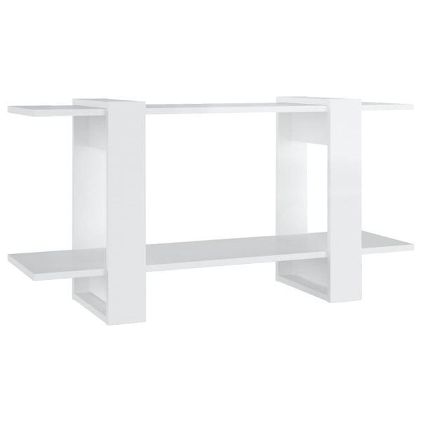 Kirjahylly korkeakiilto valkoinen 100x30x51 cm tekninen puu