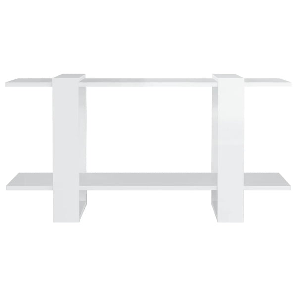 Kirjahylly korkeakiilto valkoinen 100x30x51 cm tekninen puu