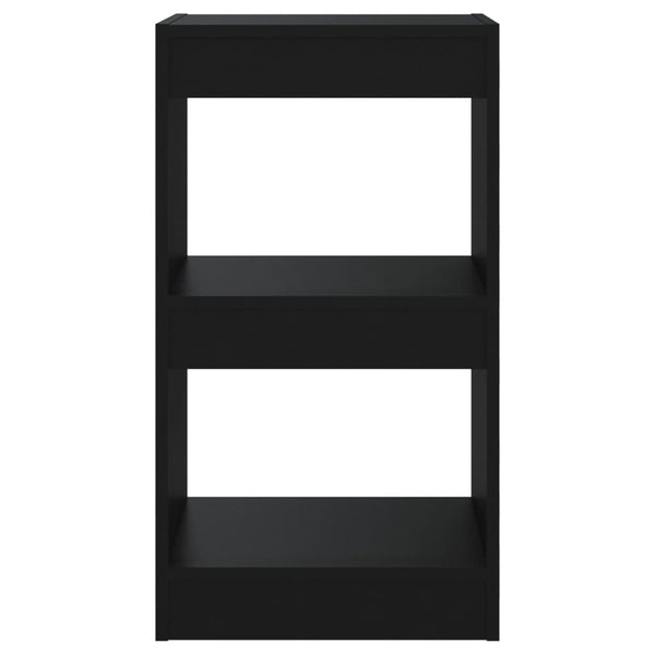 Kirjahylly/tilanjakaja musta 40x30x72 cm lastulevy
