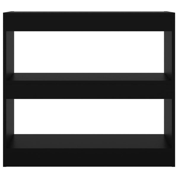 Kirjahylly/tilanjakaja musta 80x30x72 cm lastulevy