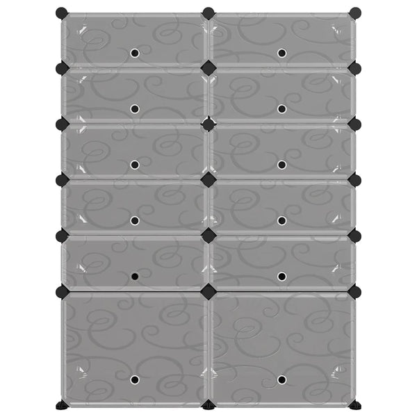 Kenkäteline musta 94x37x125 cm PP