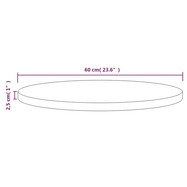 Pöytälevy valkoinen Ø60x2,5 cm täysi mänty