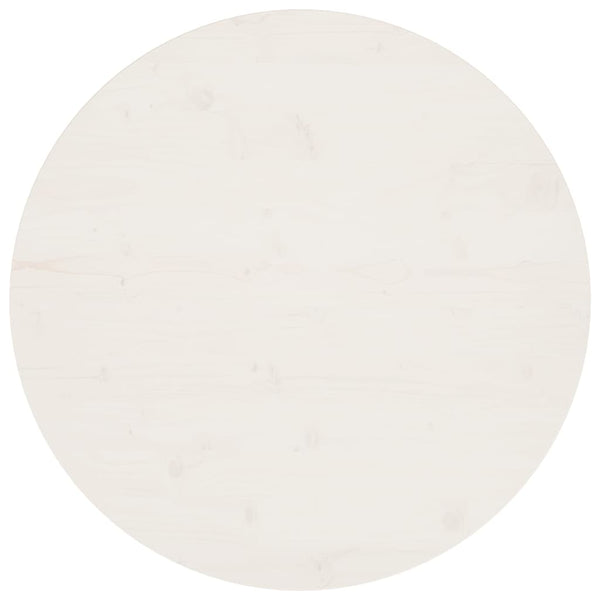 Pöytälevy valkoinen Ø80x2,5 cm täysi mänty