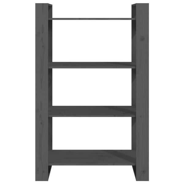 Kirjahylly/tilanjakaja harmaa 80x35x125 cm täysi mänty