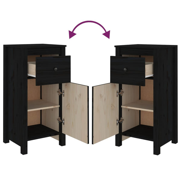 Senkki musta 40x35x80 cm täysi mänty