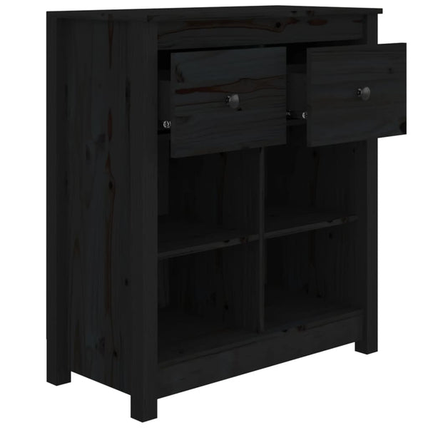Senkki musta 70x35x80 cm täysi mänty