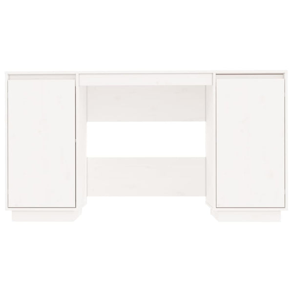 Työpöytä valkoinen 140x50x75 cm täysi mänty