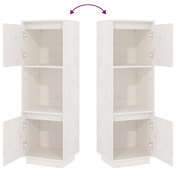 Kaappi valkoinen 38x35x117 cm täysi mänty