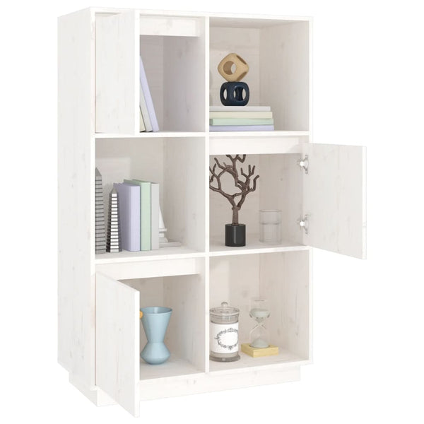 Kaappi valkoinen 74x35x117 cm täysi mänty