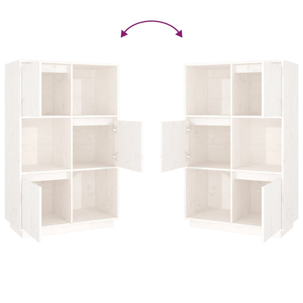 Kaappi valkoinen 74x35x117 cm täysi mänty