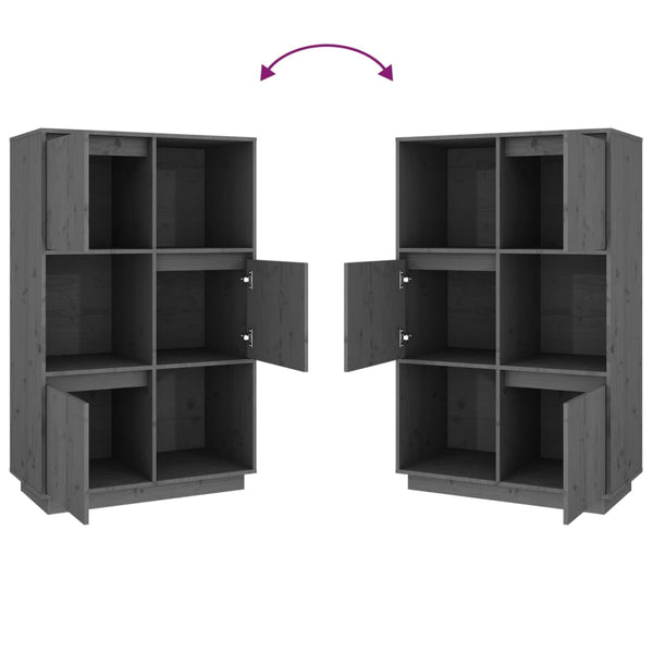 Kaappi harmaa 74x35x117 cm täysi mänty