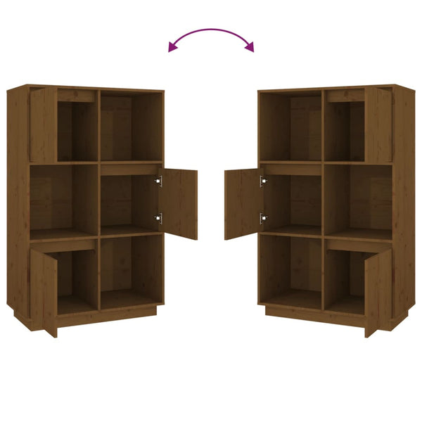 Kaappi hunajanruskea 74x35x117 cm täysi mänty