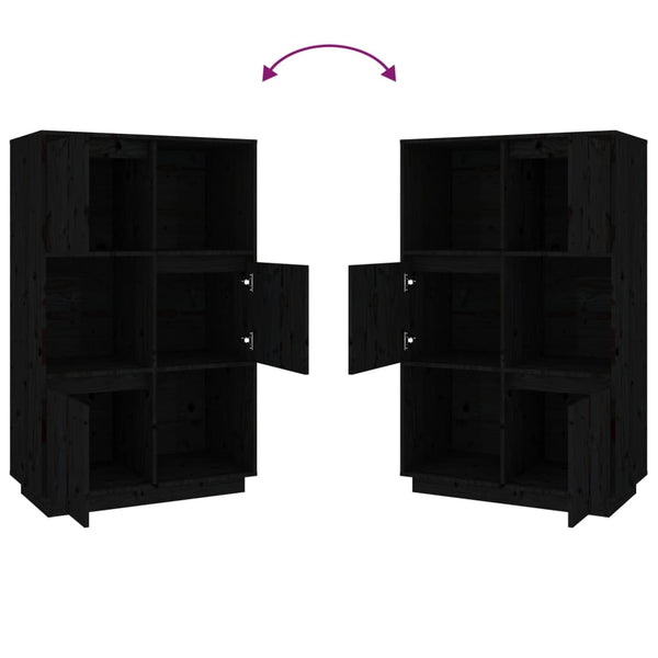 Kaappi musta 74x35x117 cm täysi mänty