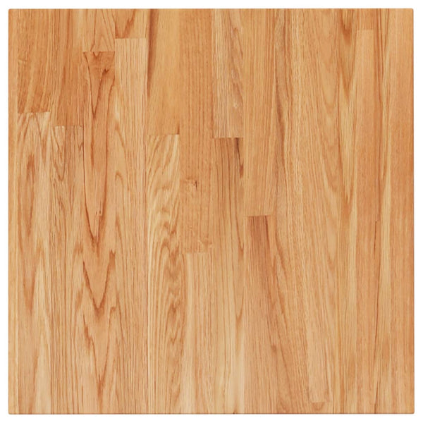 Pöytälevy neliö vaaleanruskea 50x50x4 cm käsitelty täysi tammi