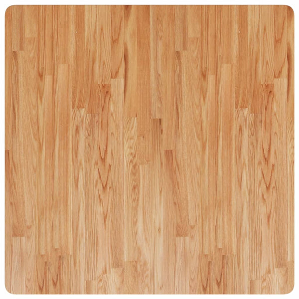 Pöytälevy neliö vaaleanruskea 90x90x4 cm käsitelty täysi tammi