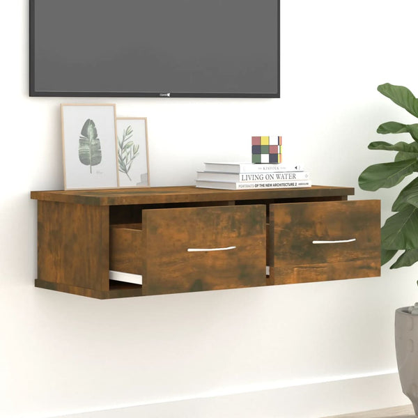 TV-seinäkaappi savutammi 60x26x18,5 cm tekninen puu