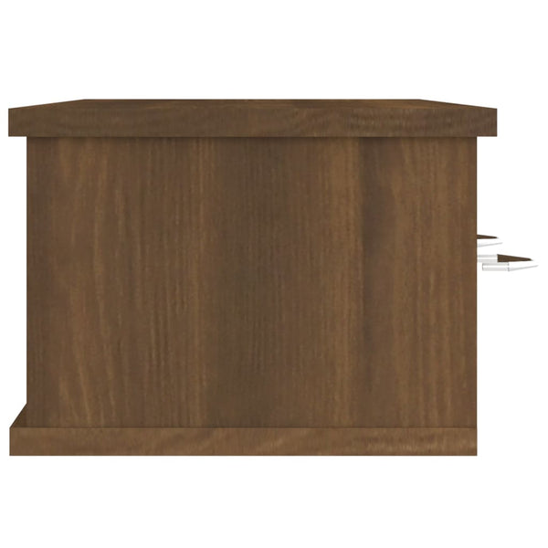 TV-seinäkaappi ruskea tammi 88x26x18,5 cm tekninen puu