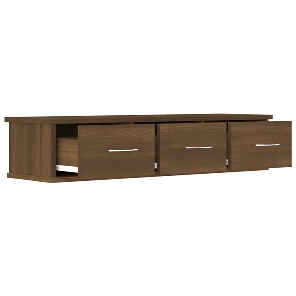 TV-seinäkaappi ruskea tammi 88x26x18,5 cm tekninen puu