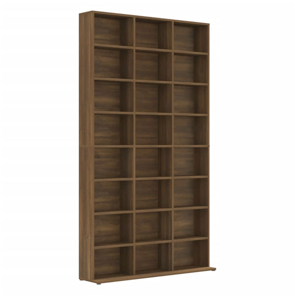 CD-hylly ruskea tammi 102x23x177,5 cm tekninen puu