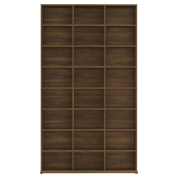 CD-hylly ruskea tammi 102x23x177,5 cm tekninen puu