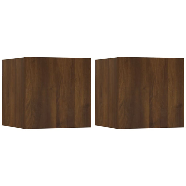 Seinäkiinnitettävät TV-kaapit 2 kpl ruskea tammi 30,5x30x30 cm