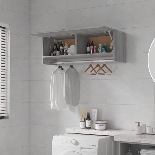 Harmaa vaatekaappi Alyna 100x32,5x35cm (puinen)