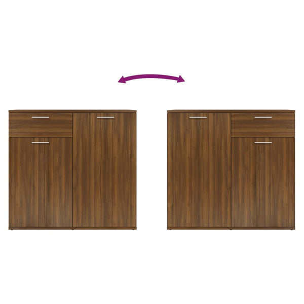 Senkki ruskea tammi 80x36x75 cm tekninen puu