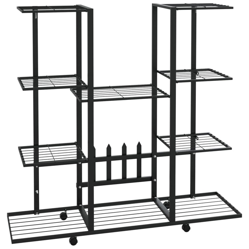 Musta kukkateline pyörillä Secan 94,5x24,5x91,5cm (rauta)