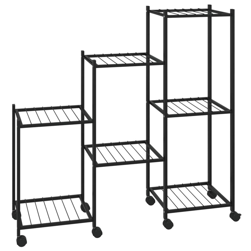 Musta kukkateline pyörillä Ziga 83x25x83,5cm (rauta)