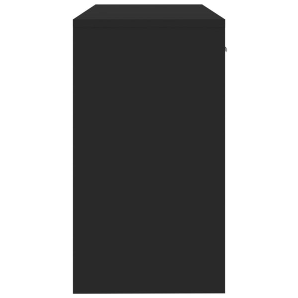 Työpöytä laatikolla ja kaapilla musta 100x40x73 cm tekninen puu