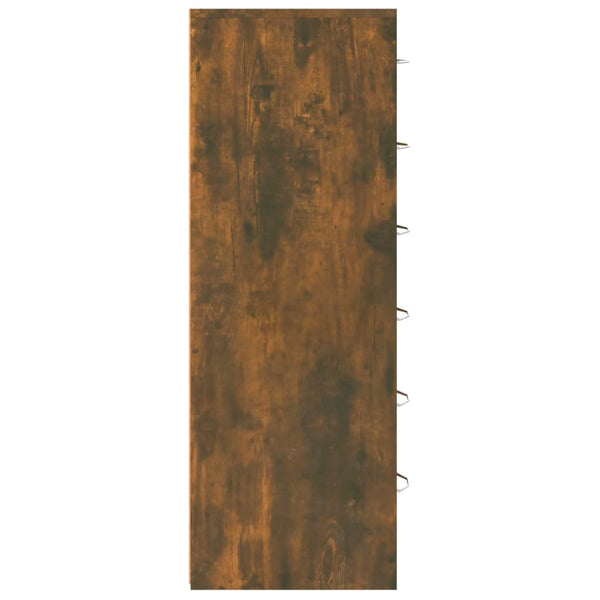Senkki 6 laatikolla savutammi 50x34x96 cm tekninen puu