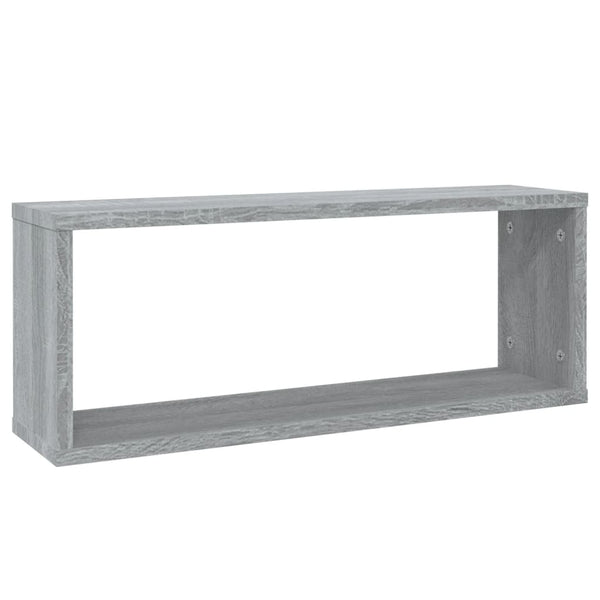 Seinäkuutiohyllyt 2 kpl harmaa Sonoma 60x15x23 cm tekninen puu