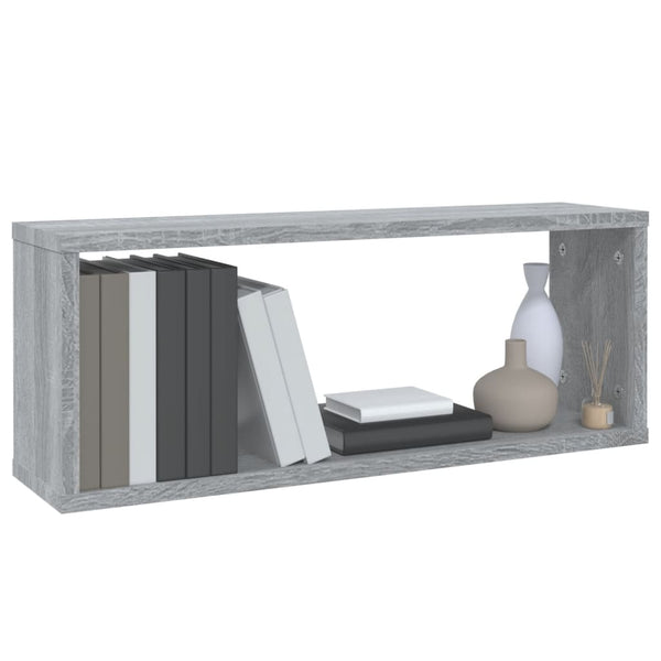 Seinäkuutiohyllyt 4 kpl harmaa Sonoma 60x15x23 cm tekninen puu