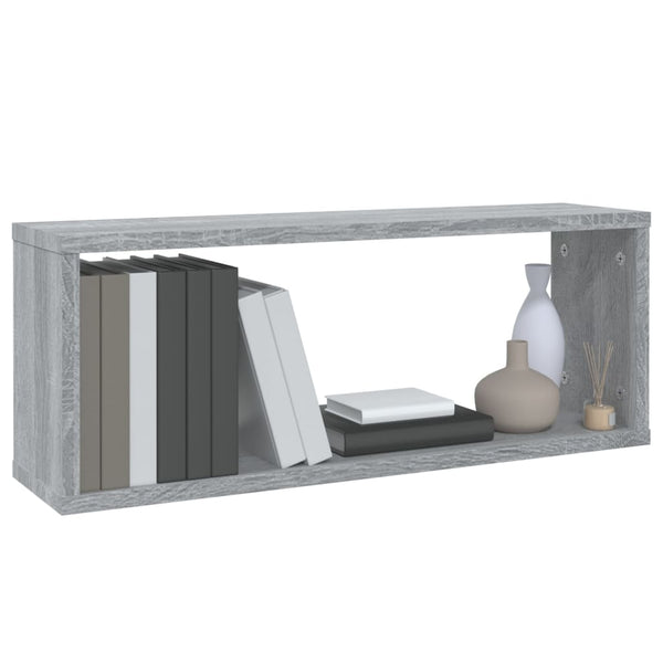 Seinäkuutiohyllyt 6 kpl harmaa Sonoma 60x15x23 cm tekninen puu