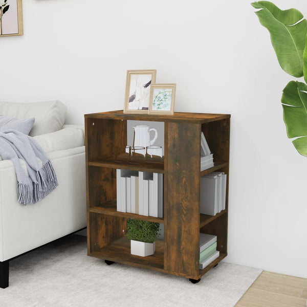 Kaappi pyörillä savutammi 60x35x75 cm tekninen puu