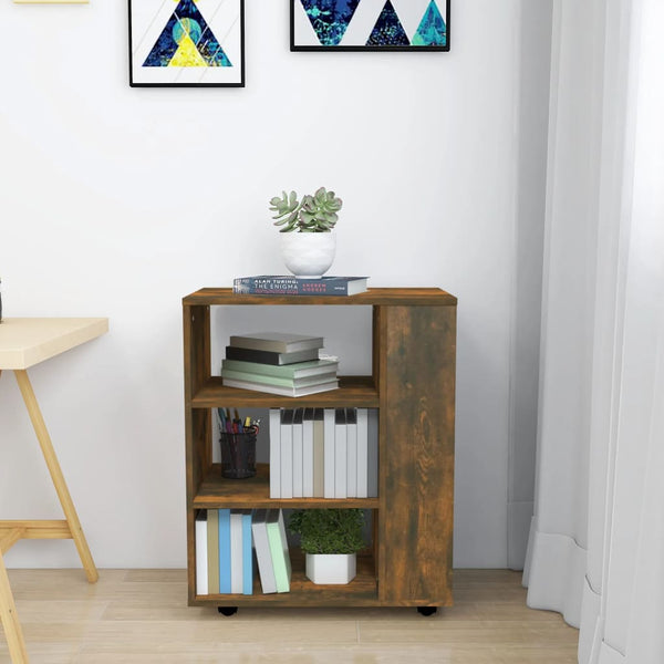 Kaappi pyörillä savutammi 60x35x75 cm tekninen puu