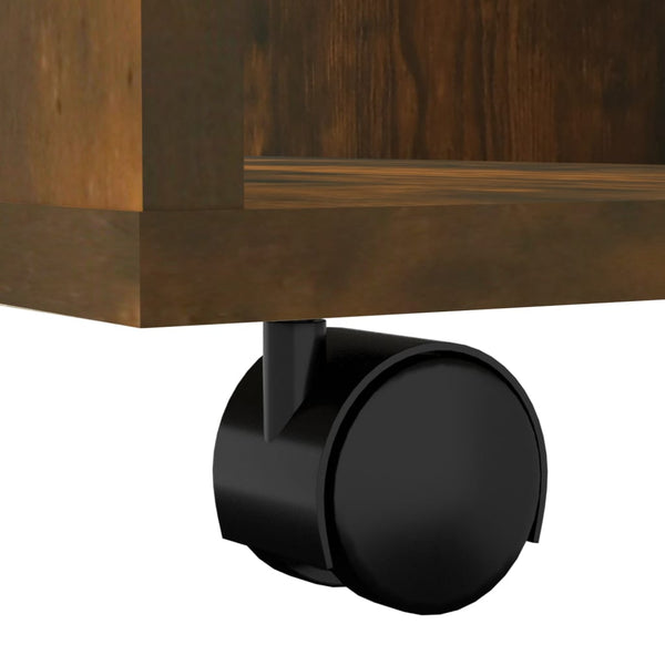 Kaappi pyörillä savutammi 60x35x75 cm tekninen puu