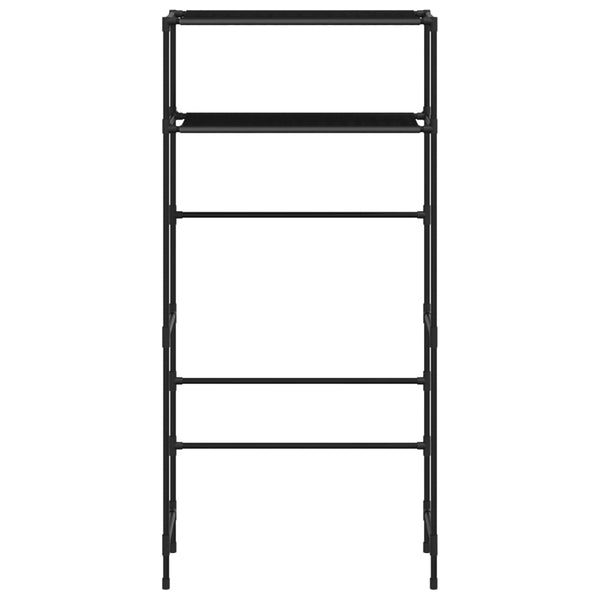 Musta säilytyshylly pesukoneen ylle Anisoara 69x28x143cm (2 tasoa, rauta)