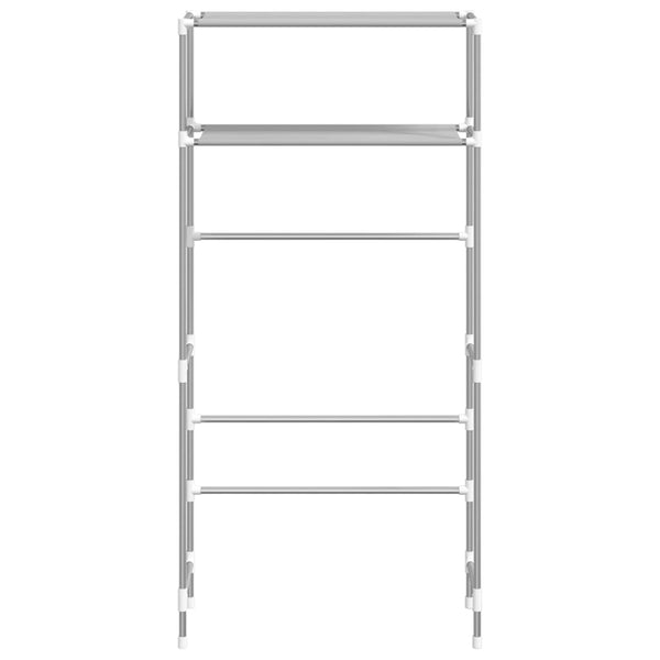 Säilytyshylly pesukoneen ylle 2 tasoa harmaa 69x28x143 cm rauta