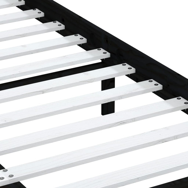 Sängynrunko musta täysi mänty 140x190 cm