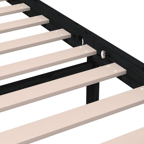 Sängynrunko musta täysi puu 200x200 cm