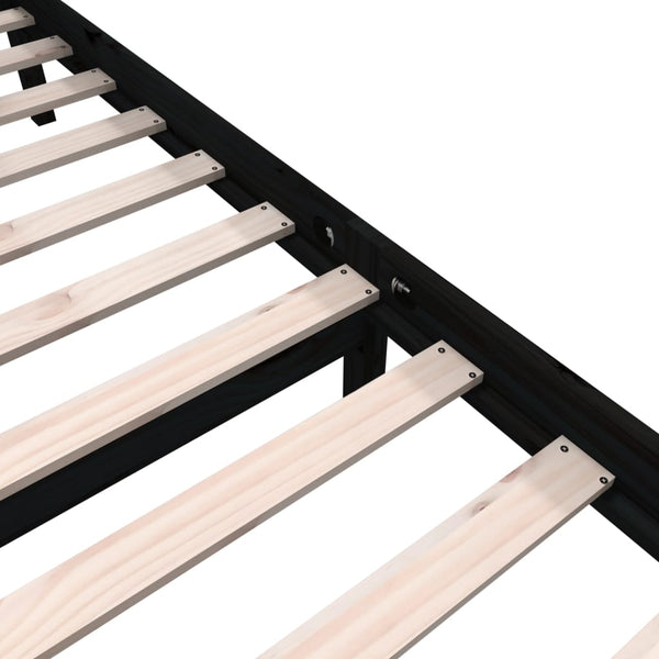 Sängynrunko musta täysi mänty 140x190 cm