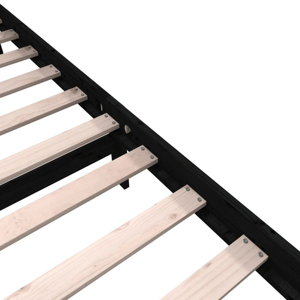 Sängynrunko musta täysi mänty 200 x 200 cm