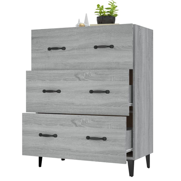 Senkki harmaa Sonoma 69,5x34x90 cm tekninen puu