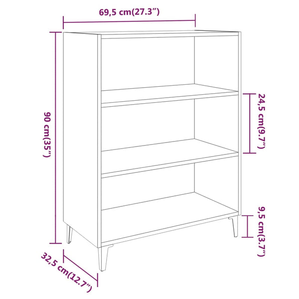Senkki harmaa Sonoma 69,5x32,5x90 cm tekninen puu