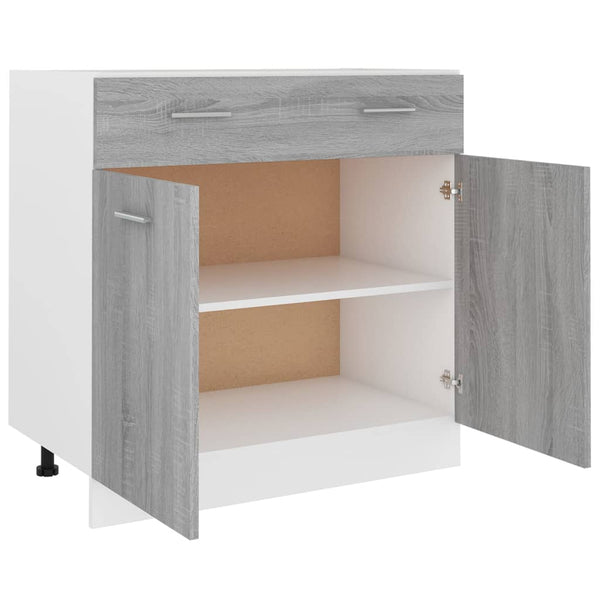 Alakaappi laatikolla harmaa Sonoma 80x46x81,5 cm tekninen puu